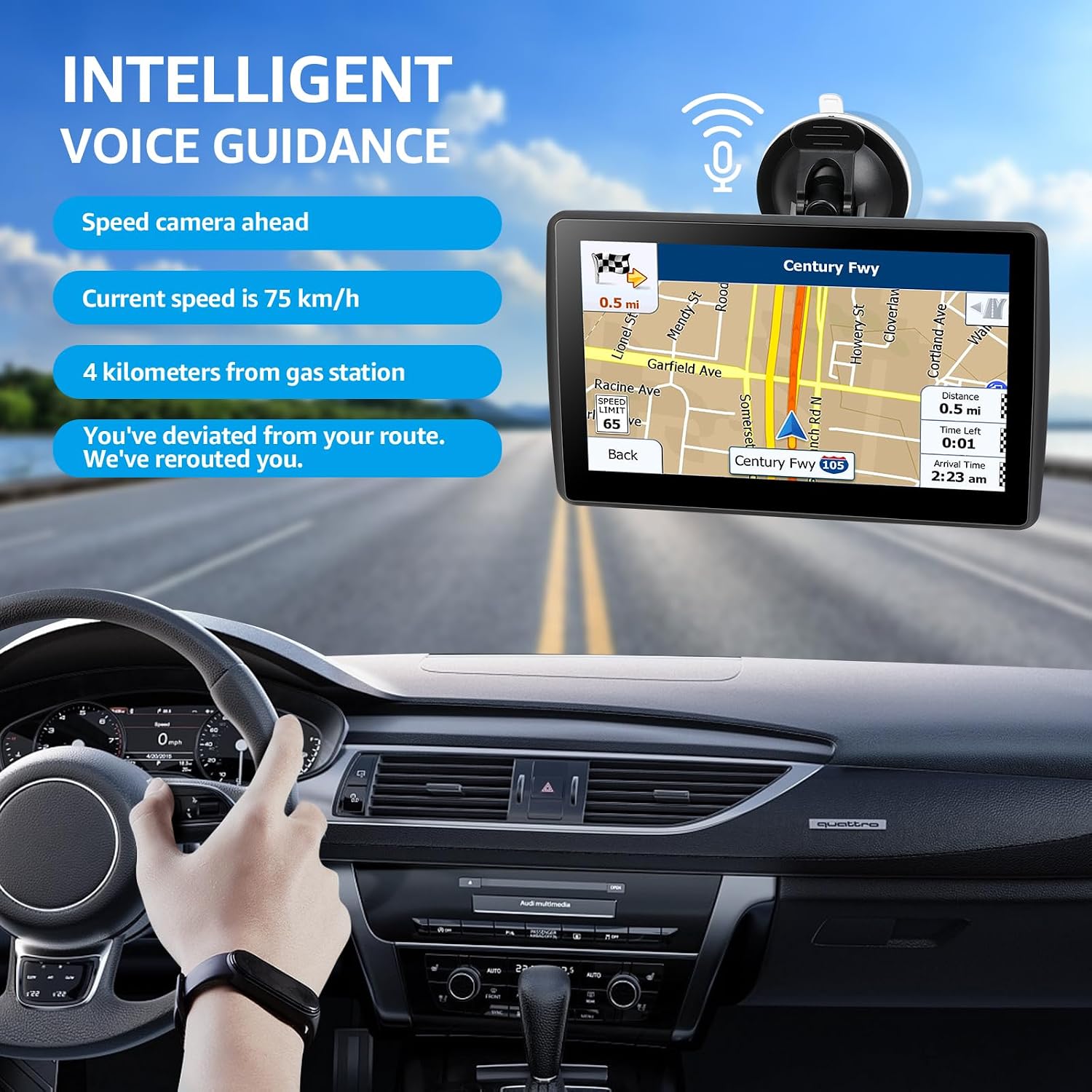 7'' GPS Navigator for Car - 2026 North America Maps Free Lifetime Updates - Image 2