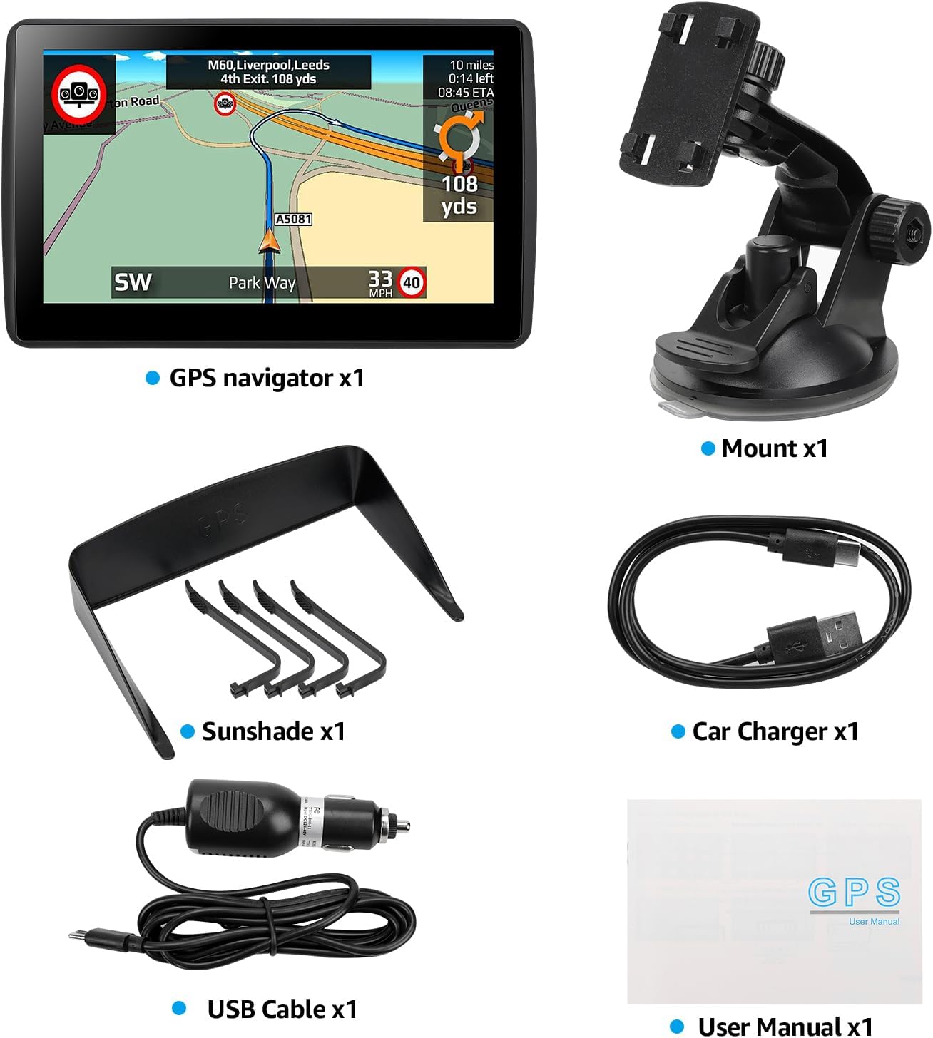 7'' GPS Navigator for Car - 2026 North America Maps Free Lifetime Updates - Image 5