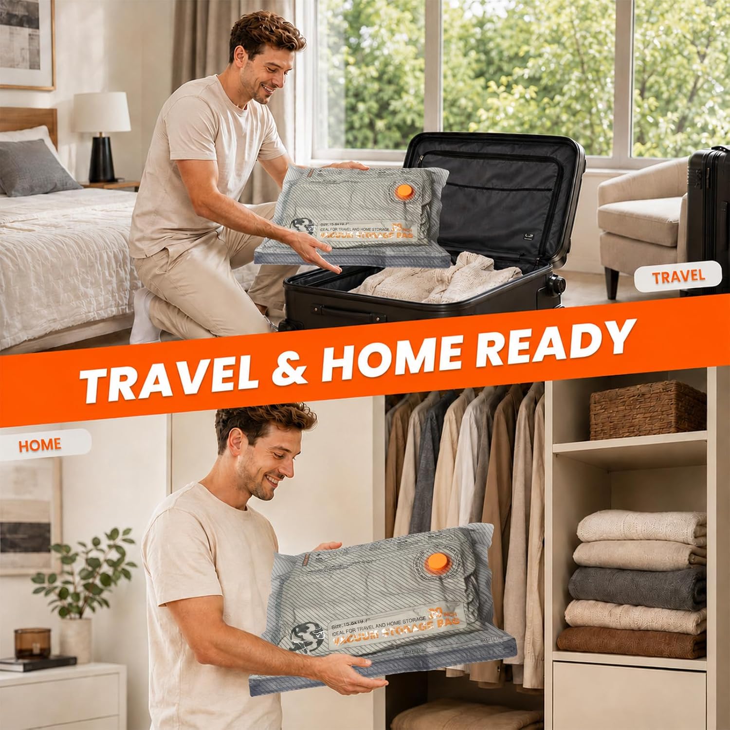 15 Pack Vacuum Storage Bags, 3 Sizes for Clothes Travel & Home Storage - Image 8