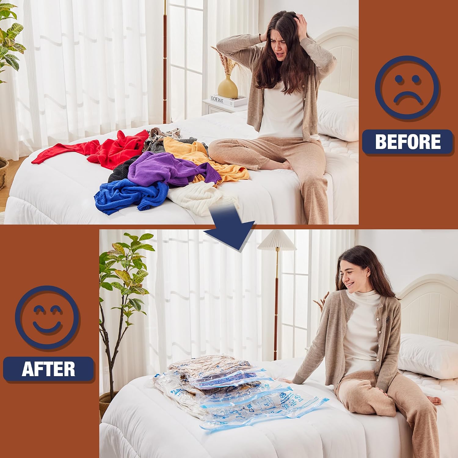 12 Jumbo Vacuum Storage Bags for Bedding, Vacuum Seal Bags for Clothing - Image 5